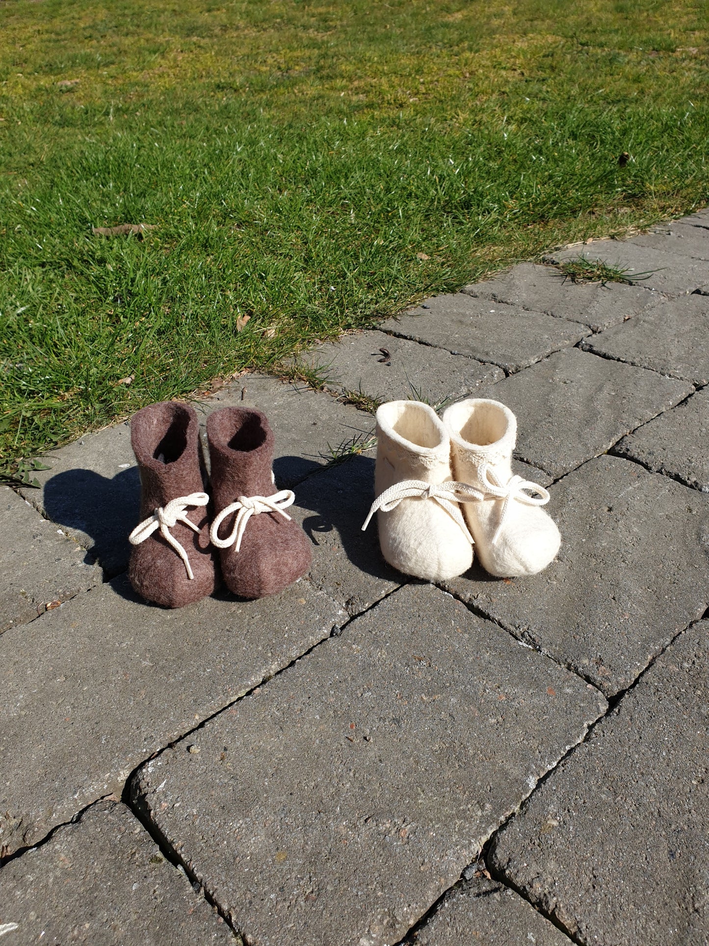 Felted baby slippers